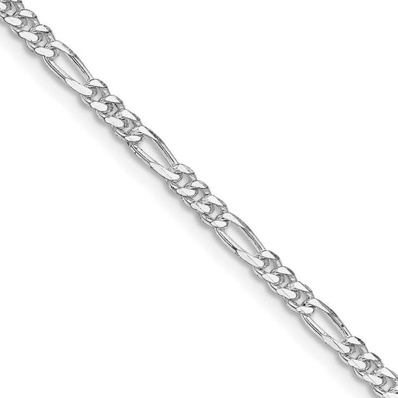 Kazi Luxury Sterling Silver Rhodium-plated 2.85mm Figaro Chain